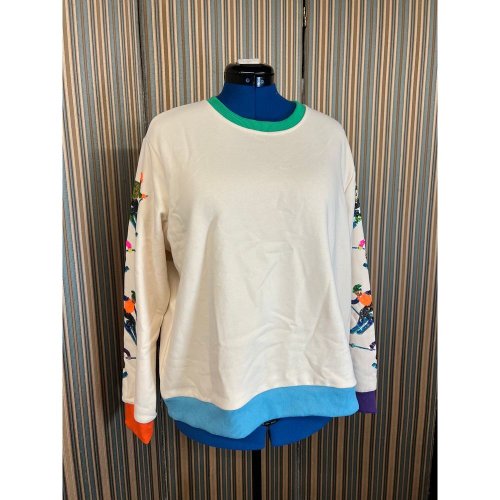 QUEEN OF SPARKLES Multicolor Sleeve Sweatshirt